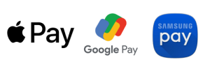 Apple Pay®, Google Pay™, & Samsung Pay icons